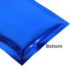 3x4in Both Sided Blue Glossy Foil Mylar Zip Lock Pouch Bag w/ Heat Seal Machine