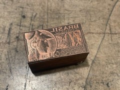 Printing Letterpress Print Block Copper Brasil / Brazil Postage Stamp (2528)