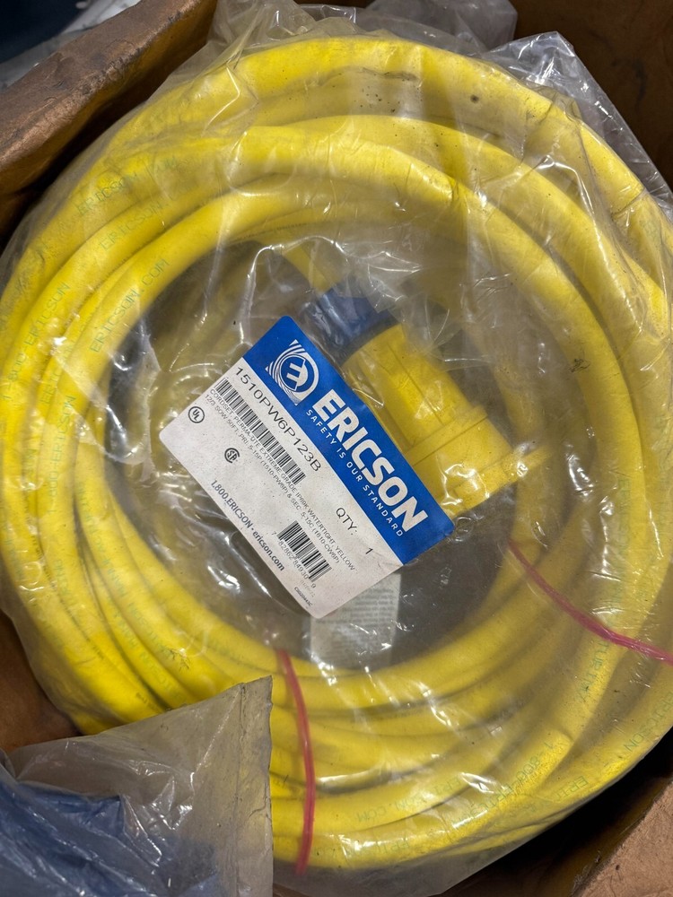 Ericson 1510PW6P123B Cord Set, 1510-PW6P P, 1610-CW6P, 12/3, 5-15, 125V/15A, 50′