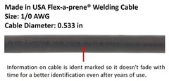 350 Amp Welding Leads Set Dinse 35-70 Connector 1/0 cable (15 FEET EACH LEAD)