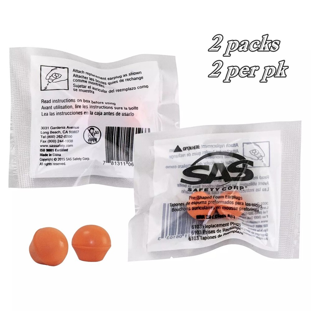 2 packs 6103 SAS Safety Replacement Caps (Only) for Banded Ear Caps 2 per pack