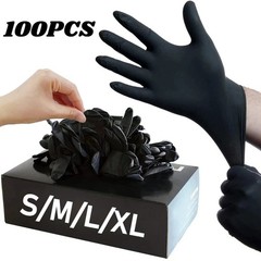 Black Nitrile Disposable Gloves , Latex & Powder Free.