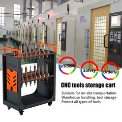 HSK63 Mobile CNC Tool Storage Cart, CNC Tool Holder Suitable for Factory Garage