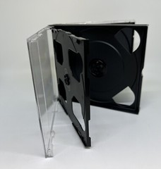 2 PCS NEW QUALITY 23MM(7/8”) 5 DISC MULTI-5 CD JEWEL CASE W/BLACK TRAY- 5CDBLK