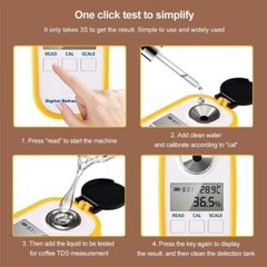 2 in 1 Digital Refractometer Coffee Brix TDS Tester Coffee Concentration Meter–