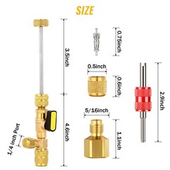 HVAC AC Schrader with Valve Cores Remover Dual Size 1/4″ & 5/16″ Installer Tools