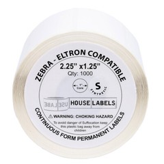 ZEBRA 2.25 x 1.25 POLYPROPYLENE WATERPROOF Thermal Labels – (2) Rolls of 1000