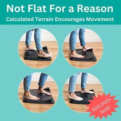 Mini Anti-Fatigue Mat for Standing Desks Not-Flat Terrain Obsidian Black