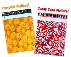 10×13″ Fall, Winter, Christmas Candy Cane, Pumpkin, Deer Poly Shipping Mailers