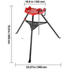 Uimoso 6″ Tripod Pipe Chain Vise Stand w/ Foldable Steel Legs & Rubber Mounts