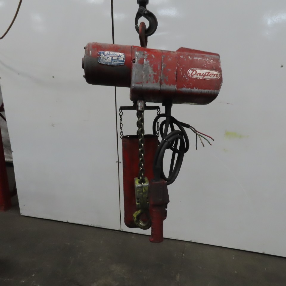 Dayton 3Z326 2 Ton Electric Hoist 10′ Lift 8 FPM 230/460V 3Ph
