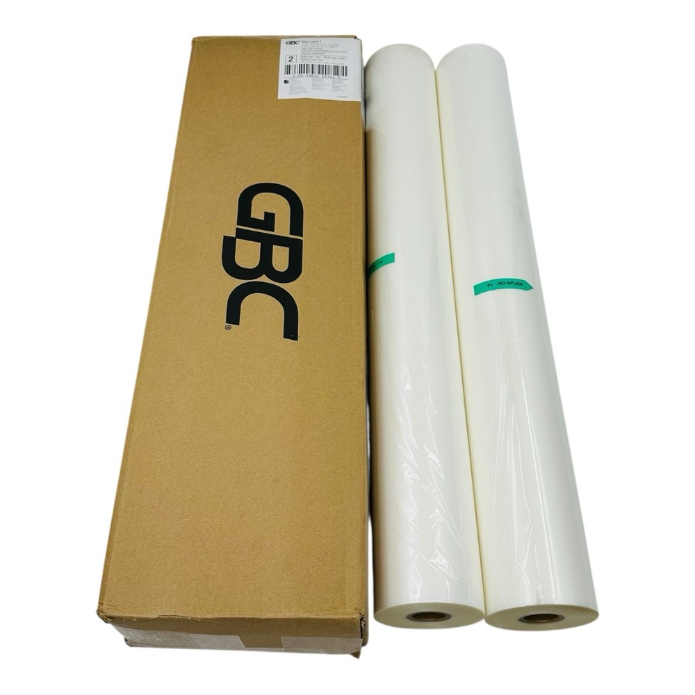 2 Rolls GBC Nap-Lam I Laminating Film 1.5 mil 25″ x 500′ Clear 1″ Core *Distress