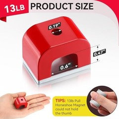 Horseshoe Alnico U Shaped Magnet, 13 lb Pull, Red, Rectangular, Utility Magnet (