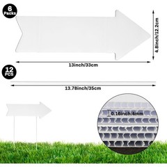 Double-Sided Corrugated Plastic Yard Signs with Stakes Pack of 6 Blank
