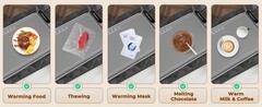 Electric Warming Mat for Food – 7 Temps, 8H Timer, XXL Grey | Roll up Silicone,
