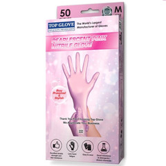 Top Glove Nitrile Disposable Powder Free Glove – Pearlescent Pink/ Violet 50s