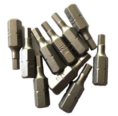 [10] S2 1/8″ HEX x 1″ x 1/4″ SCREW DRIVER BITS HEX KEY INSERT- 10 BITS