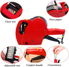 MX-5500 8 Digits Price Tag Gun with 5000 Sticker Labels and 3 Ink Refill, Label