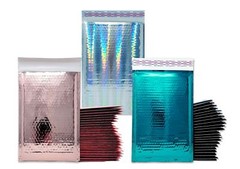 4×8″ Bubble Mailers, Polished Rose Gold, Pink, Hologram, Teal Metallic, Mirrored