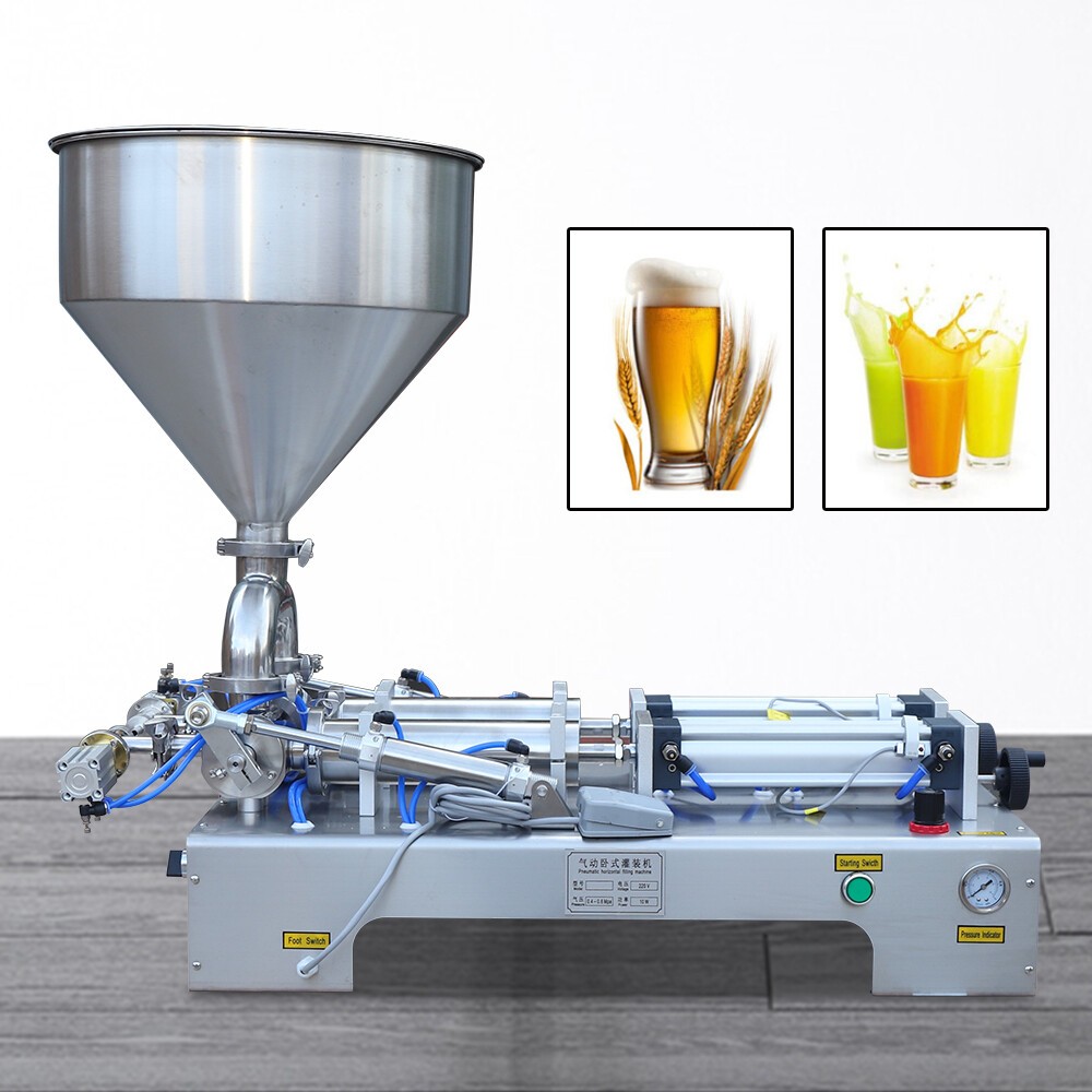 Liquid Paste Filling Machine Horizontal Pneumatic 50-500ml 800W Double Head