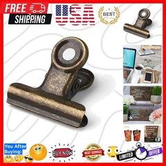 Antique Brass Small Bulldog Clips – 30 Pack Mini Hinge Clip 0.87 Inch Metal B…