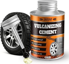 Vulcanizing Cement for Tire Patches, Tire Repair Glue with Built-in Brush Fast D