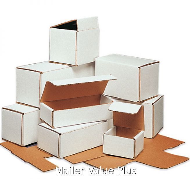 100 – 8 x 3 x 3 White Corrugated Shipping Mailer Packing Box Boxes
