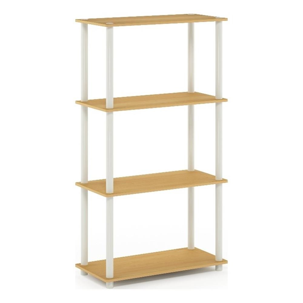 Furinno Turn-N-Tube 4-Tier Shelf Display Rack in Blonde Maple