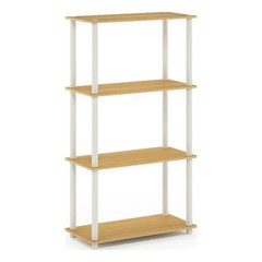 Furinno Turn-N-Tube 4-Tier Shelf Display Rack in Blonde Maple