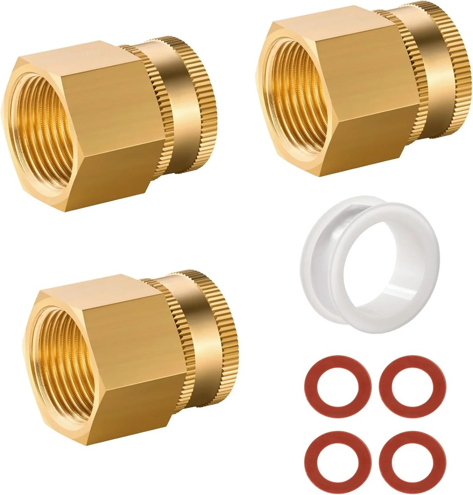 Brass Garden Hose Adapter, 3/4″ GHT Female x 3/4″ NPT Female Swivel Connector, P