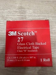 3M Scotch 27 Glass Cloth Backed Electrical Tape 1” x 108 Ft Class B Lot of 2