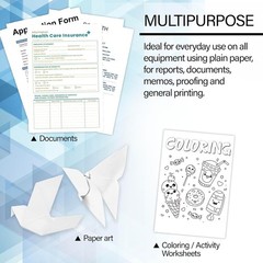 White Multipurpose Paper, 8.5 x 11 in, 50 Sheets | 20 lb 75 gsm, 100% recycle…