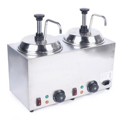 1600W Commercial Hot Fudge Warmer Nacho Cheese Sauce Warmer w/ Pump Dispenser US