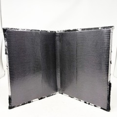 Silver Metallic Cowhide Pony Hair Notebook Western Glam Binder Sleeve 11.5 in