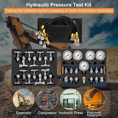 Hydraulic Pressure Test Kit w/5 Gauges(150 1500 4000 6000 10000PSI)for Excavator