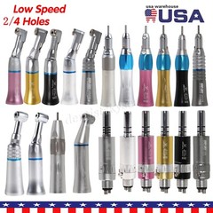 Dental Slow Low Speed Handpiece Contra Angle Straight Air Motor 2/4 Hole Multi-a