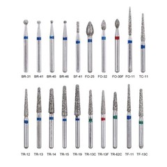 100Pcs AZDENT Dental Diamond Burs High Speed Handpiece Friction Grip 20 Types