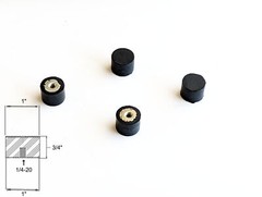 4 Rubber Vibration Isolator Mount (1″ Dia x 3/4” Thk) 1/4-20 Female Threaded