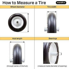 Carlisle 483811 Flat Free Universal Utility Tire on Rim 4.10/3.50-4 Pack of 2