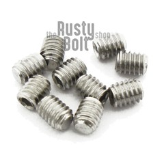 M2.5 x 3mm, Socket Set Screw Flat Point, A2 304 18-8 Stainless Steel
