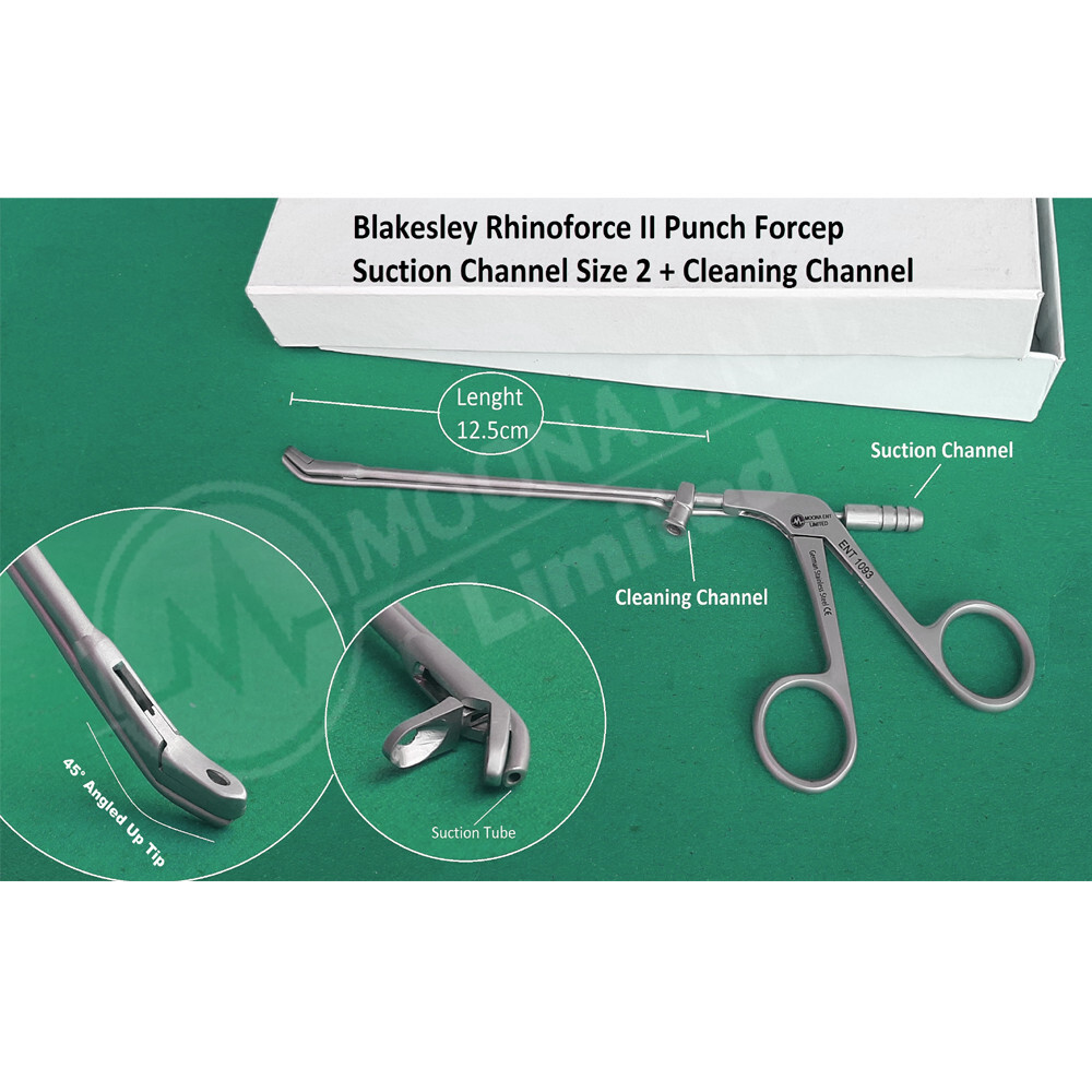 A Kennedy-Blakesley Rhinoforce Suction Punch 45° Angle Up Tip Size 3 ENT Forceps