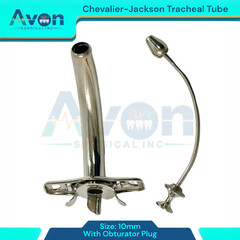 Jackson Tracheal Cannula Tube with Obturator Plug, Metal, Tracheostomy Tool, 1pc