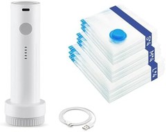 Vacuum Seal Bags 12 Pack with Rechargeable Electric Air Pump