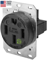 HBL9450A Straight Blade Device Receptacle, RTP, Industrial Grade, 3-Pole 4-Wire