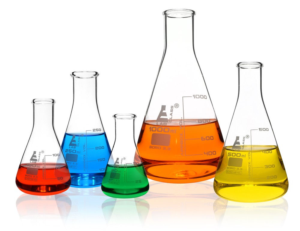 Premium Flask Set – 50, 100, 250, 500, 1000ml – Borosilicate Glass – Eisco Labs