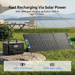 600W 519Wh Portable Power Station Solar Charger Generator Back Up RV Camping