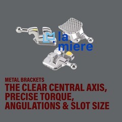 LA MIERE 20PCS Teeth Metal Braces, MIM Monoblock Brackets, 0.22 1PK, Silver