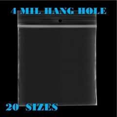4Mil Hang Hole Plastic Zip Seal Reclosable Poly Bags Jewelry 2 Mil Top Lock