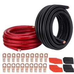 40FT 1/0 AWG Battery Cable 1/0 Gauge Wire Copper Clad Aluminum CCA Amp Wiring