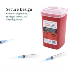 Needle Sharps Container for Home Use and Professional 1 Quart (3-Pack) by MSS